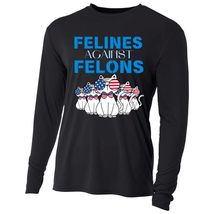 Felines Against Felons Donald Trump 2024 Cat Cooling Performance Long Sleeve Crew