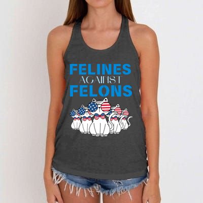 Felines Against Felons Donald Trump 2024 Cat Women's Knotted Racerback Tank