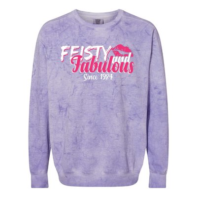 Feisty And Fabulous Since 1984 40th Birthday Colorblast Crewneck Sweatshirt