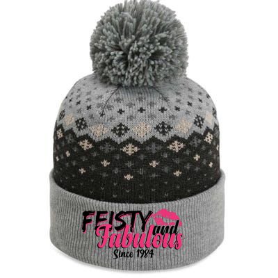 Feisty And Fabulous Since 1984 40th Birthday The Baniff Cuffed Pom Beanie