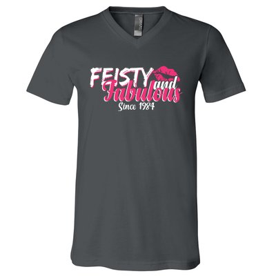 Feisty And Fabulous Since 1984 40th Birthday V-Neck T-Shirt