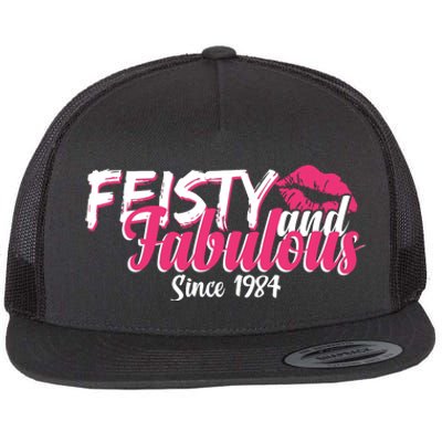 Feisty And Fabulous Since 1984 40th Birthday Flat Bill Trucker Hat