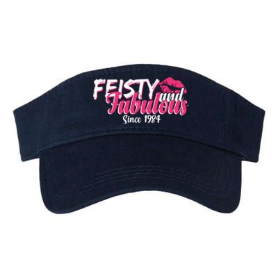 Feisty And Fabulous Since 1984 40th Birthday Valucap Bio-Washed Visor