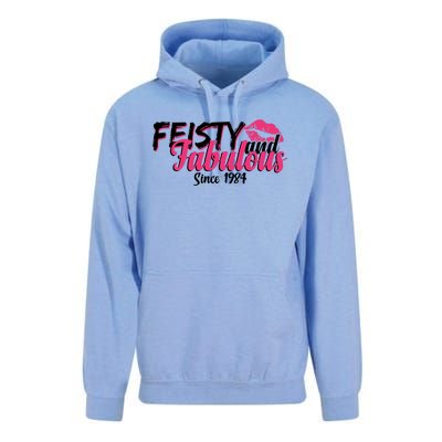 Feisty And Fabulous Since 1984 40th Birthday Unisex Surf Hoodie