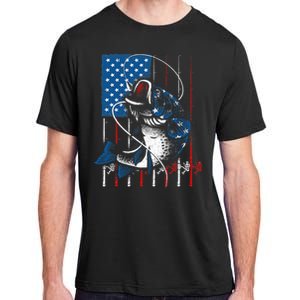 Fishing Art For American Flag USA Fishing Lover Adult ChromaSoft Performance T-Shirt