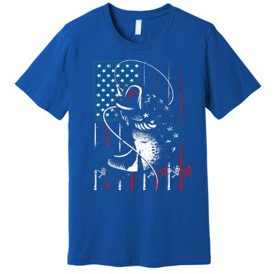 Fishing Art For American Flag USA Fishing Lover Premium T-Shirt