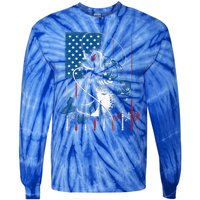 Fishing Art For American Flag USA Fishing Lover Tie-Dye Long Sleeve Shirt