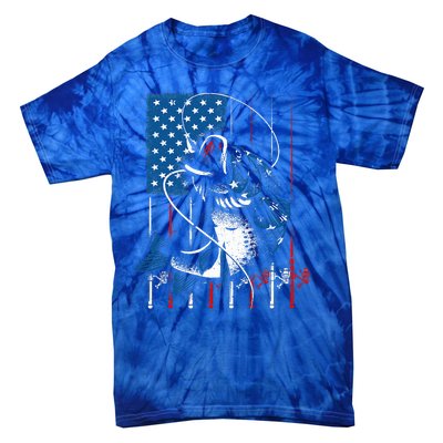 Fishing Art For American Flag USA Fishing Lover Tie-Dye T-Shirt