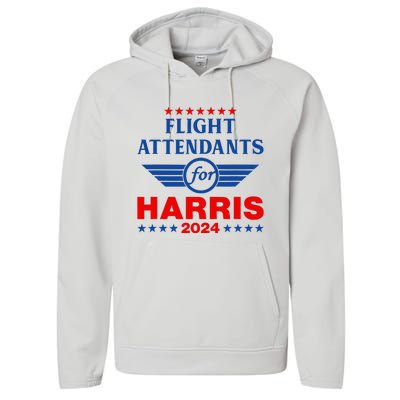 Flight Attendants For Kamala Harris 2024 Performance Fleece Hoodie