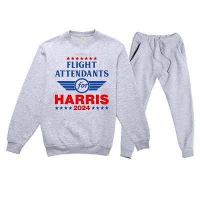 Flight Attendants For Kamala Harris 2024 Premium Crewneck Sweatsuit Set