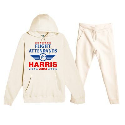 Flight Attendants For Kamala Harris 2024 Premium Hooded Sweatsuit Set