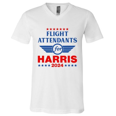 Flight Attendants For Kamala Harris 2024 V-Neck T-Shirt