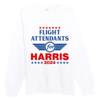 Flight Attendants For Kamala Harris 2024 Premium Crewneck Sweatshirt