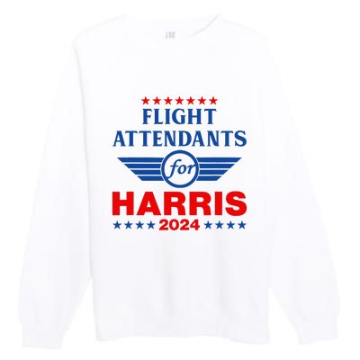 Flight Attendants For Kamala Harris 2024 Premium Crewneck Sweatshirt