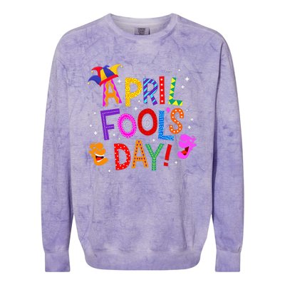 Funny April Fools Day Pranks Kit 1st April Jokes Colorblast Crewneck Sweatshirt