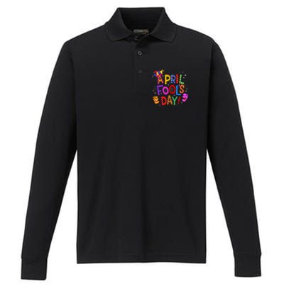 Funny April Fools Day Pranks Kit 1st April Jokes Performance Long Sleeve Polo