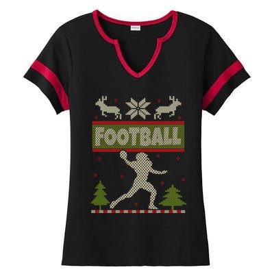 Funny American Football Ugly Christmas Ugly Xmas Cute Gift Ladies Halftime Notch Neck Tee