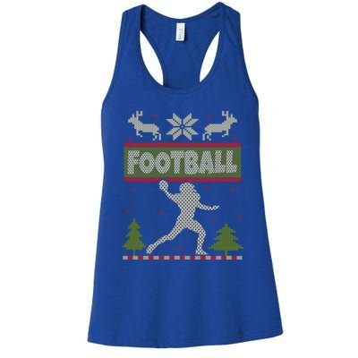 Funny American Football Ugly Christmas Ugly Xmas Cute Gift Women's Racerback Tank