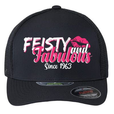 Feisty And Fabulous Since 1963 60th Birthday Flexfit Unipanel Trucker Cap