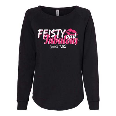 Feisty And Fabulous Since 1963 60th Birthday Womens California Wash Sweatshirt