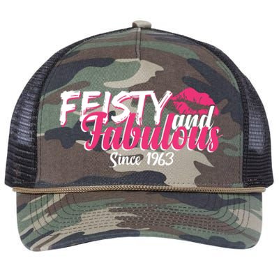 Feisty And Fabulous Since 1963 60th Birthday Retro Rope Trucker Hat Cap