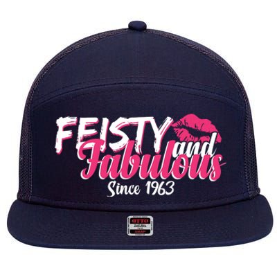 Feisty And Fabulous Since 1963 60th Birthday 7 Panel Mesh Trucker Snapback Hat