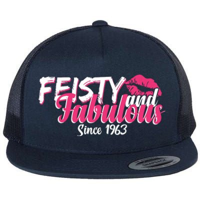 Feisty And Fabulous Since 1963 60th Birthday Flat Bill Trucker Hat