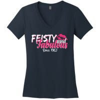 Feisty And Fabulous Since 1963 60th Birthday Women's V-Neck T-Shirt