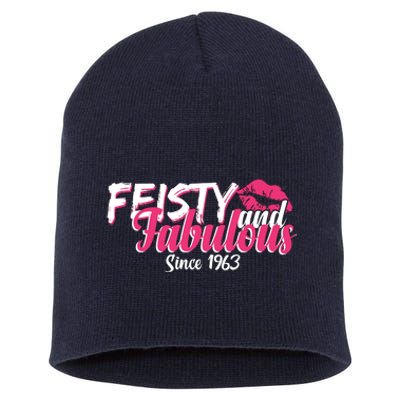 Feisty And Fabulous Since 1963 60th Birthday Short Acrylic Beanie