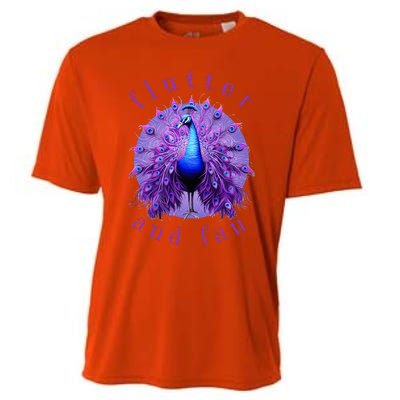 Flutter And Fan Apparel Peacock On Glowing Moon Cooling Performance Crew T-Shirt