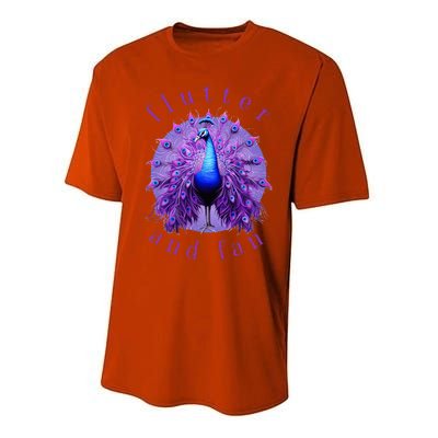 Flutter And Fan Apparel Peacock On Glowing Moon Performance Sprint T-Shirt