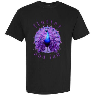 Flutter And Fan Apparel Peacock On Glowing Moon Garment-Dyed Heavyweight T-Shirt