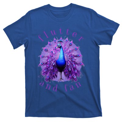 Flutter And Fan Apparel Peacock On Glowing Moon T-Shirt