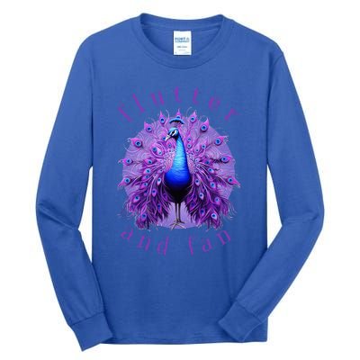 Flutter And Fan Apparel Peacock On Glowing Moon Tall Long Sleeve T-Shirt