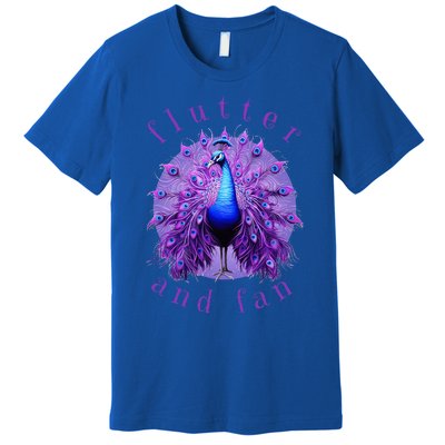 Flutter And Fan Apparel Peacock On Glowing Moon Premium T-Shirt