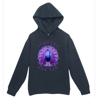 Flutter And Fan Apparel Peacock On Glowing Moon Urban Pullover Hoodie