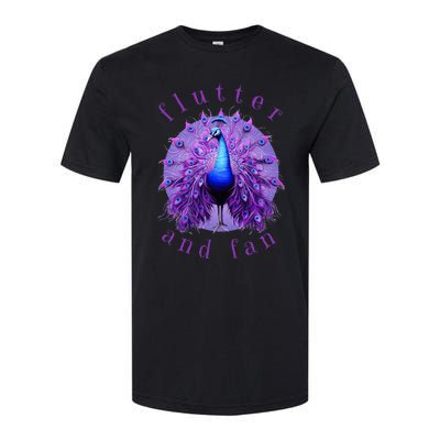 Flutter And Fan Apparel Peacock On Glowing Moon Softstyle CVC T-Shirt