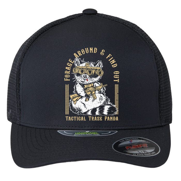 Forage Around & Find Out Tactical Trash Panda Flexfit Unipanel Trucker Cap