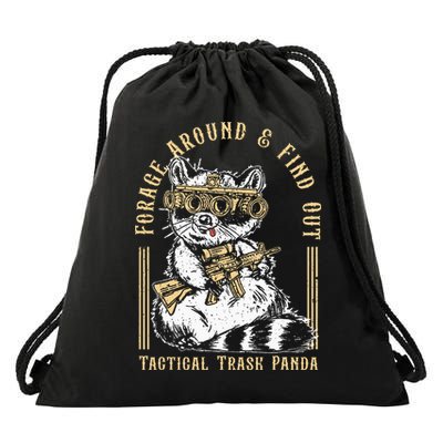 Forage Around & Find Out Tactical Trash Panda Drawstring Bag
