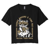 Forage Around & Find Out Tactical Trash Panda Women's Crop Top Tee