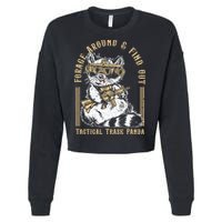 Forage Around & Find Out Tactical Trash Panda Cropped Pullover Crew