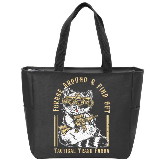 Forage Around & Find Out Tactical Trash Panda Zip Tote Bag