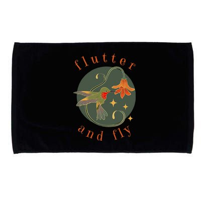 Flutter And Fly Apparel Hummingbird And Flower Microfiber Hand Towel