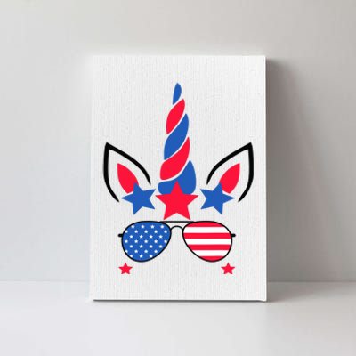 Funny American Flag Unicorn, Independence Day Girl Canvas