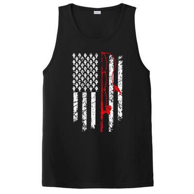 Fishing American Flag Husband Son Grandson Funny Fisherman PosiCharge Competitor Tank