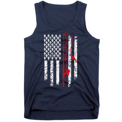 Fishing American Flag Husband Son Grandson Funny Fisherman Tank Top