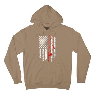 Fishing American Flag Husband Son Grandson Funny Fisherman Hoodie