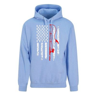 Fishing American Flag Husband Son Grandson Funny Fisherman Unisex Surf Hoodie