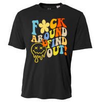 Fuck Around Find Out Smile Retro Groovy Funny Cooling Performance Crew T-Shirt