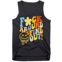 Fuck Around Find Out Smile Retro Groovy Funny Tank Top